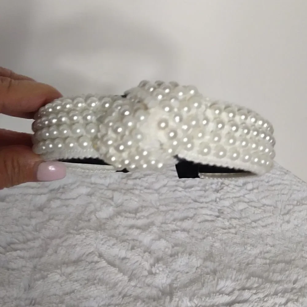 Crocheted Pearl Beaded Hair Band